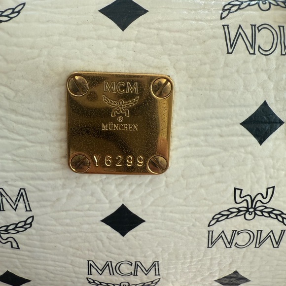 MCM Visetos White & Navy Boston handbag Vintage - Picture 2 of 11